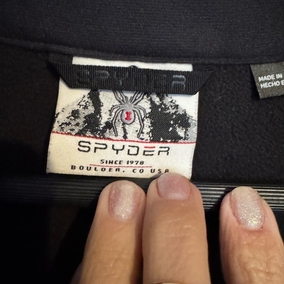 Spyder Men's Charcoal and Black Zip-Up Sweater - Picture 2 of 6